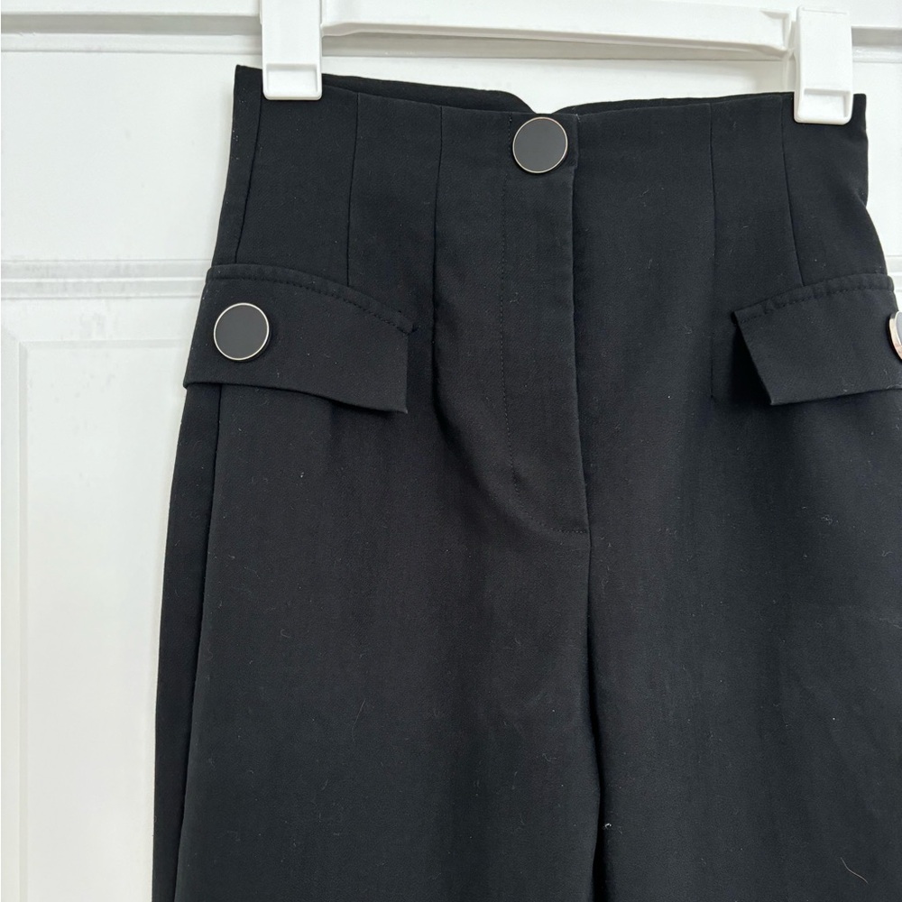 Zara black trouser pants with button detailing